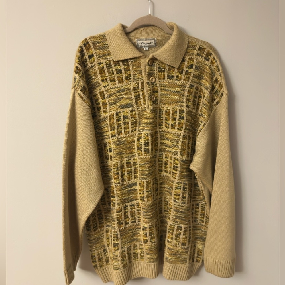 Mens vintage Coogi inspired sweater by Bergati size 3x